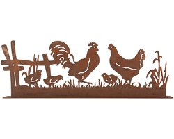 Clayre & Eef Decoratie Beeld Kip 41x5x14 cm Bruin Metaal