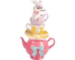 Clayre & Eef Decoratie Beeld Konijn 16x13x26 cm Wit Kunststof