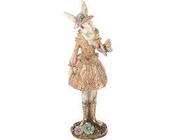 Clayre & Eef Decoratie Beeld Konijn 26 cm Beige Goudkleurig Kunststof