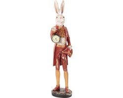 Clayre & Eef Decoratie Beeld Konijn 72 cm Beige Goudkleurig Kunststof Klok
