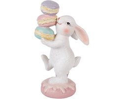Clayre & Eef Decoratie Beeld Konijn 8x6x14 cm Wit Kunststof