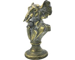 Clayre & Eef Decoratie Beeld Olifant 12*9*20 cm Goudkleurig Polyresin Decoratief Figuur Decoratieve Accessoires Woonaccessoires