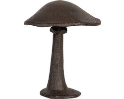 Clayre & Eef Decoratie Beeld Paddenstoel 12x11x15 cm Bruin Metaal Herfst decoratie