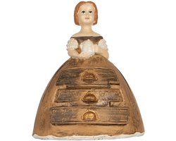 Clayre & Eef Decoratie Beeld Vrouw 16x11x20 cm Bruin Kunststof