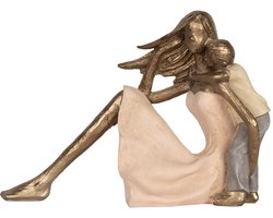 Clayre & Eef Decoratie Beeld Vrouw 23x9x16 cm Goudkleurig Kunststof