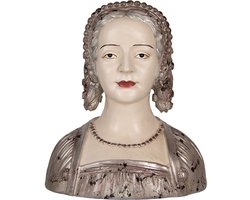 Clayre & Eef Decoratie Beeld Vrouw 27x15x30 cm Beige Kunststof