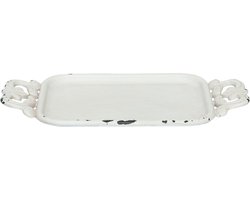 Clayre & Eef Decoratie Dienblad 16x8x1 cm Wit IJzer