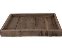 Clayre & Eef Decoratie Dienblad 38x38x4 cm Bruin Hout Vierkant