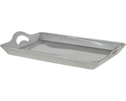 Clayre & Eef Decoratie Dienblad 45x32x3 cm Zilverkleurig Kunststof