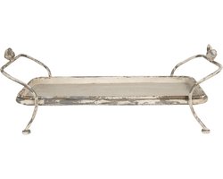Clayre & Eef Decoratie Dienblad 60x32x21 cm Wit Ijzer Rechthoek Serveerschaal