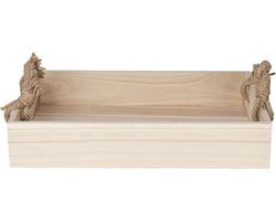 Clayre & Eef Decoratie Dienblad Bruin Hout Rechthoek