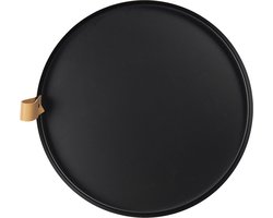 Clayre & Eef Decoratie Dienblad Ø 30x3 cm Zwart Ijzer Rond Serveerschaal