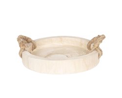 Clayre & Eef Decoratie Dienblad Ø 35 cm Bruin Hout Rond Serveerschaal