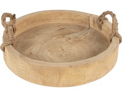 Clayre & Eef Decoratie Dienblad Ø 35 cm Bruin Hout Rond Serveerschaal