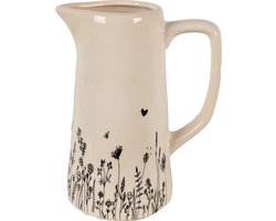 Clayre & Eef Decoratie Kan 16x11x20 cm Beige Zwart Keramiek