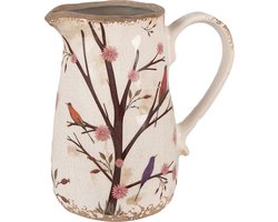 Clayre & Eef Decoratie Kan 16x12x18 cm Beige Bruin Keramiek Takken