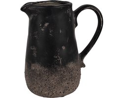 Clayre & Eef Decoratie Kan 16x12x18 cm Zwart Bruin Keramiek