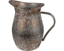 Clayre & Eef Decoratie Kan 19x13x19 cm Grijs Metaal