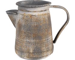 Clayre & Eef Decoratie Kan 20x12x16 cm Grijs Metaal