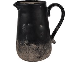 Clayre & Eef Decoratie Kan 21x15x22 cm Zwart Bruin Keramiek