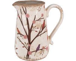 Clayre & Eef Decoratie Kan 21x15x23 cm Beige Bruin Keramiek Takken