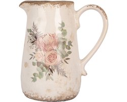 Clayre & Eef Decoratie Kan 21x15x23 cm Beige Keramiek