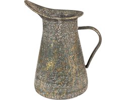 Clayre & Eef Decoratie Kan 21x15x25 cm Groen Goudkleurig Metaal