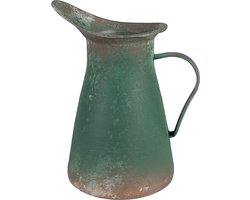 Clayre & Eef Decoratie Kan 21x15x25 cm Groen Metaal