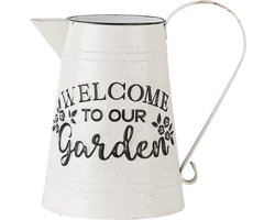 Clayre & Eef Decoratie Kan 26x17x25 cm Wit Metaal