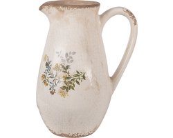 Clayre & Eef Decoratie Kan Beige Geel Keramiek Geen vorm Bloemen