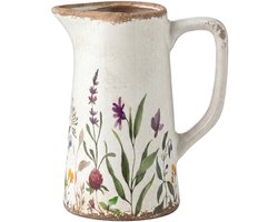 Clayre & Eef Decoratie Kan Beige Keramiek Bloemen