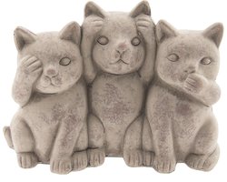 Clayre & Eef Decoratie Kat 22x10x16 cm Grijs Terracotta