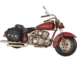 Clayre & Eef Decoratie Motor 28*9*15 cm Rood Ijzer, Kunststof Decoratief Figuur Decoratieve Accessoires Woonaccessoires