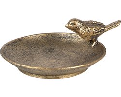 Clayre & Eef Decoratie schaal 10x9x4 cm Goudkleurig Metaal Vogel