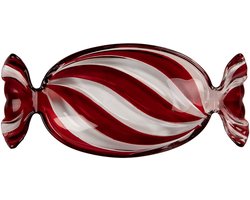 Clayre & Eef Decoratie schaal 23x11x4 cm Rood Glas