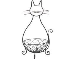 Clayre & Eef Decoratie schaal Kat 31x25x55 cm Bruin IJzer