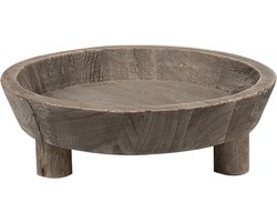 Clayre & Eef Decoratie schaal Ø 22x7 cm Bruin Hout