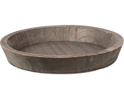 Clayre & Eef Decoratie schaal Ø 27x4 cm Bruin Hout