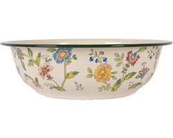 Clayre & Eef Decoratie schaal Ø 30x9 cm Beige Metaal Bloemen