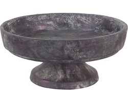 Clayre & Eef Decoratie schaal Ø 31x14 cm Paars Grijs Beton Rond Fruitschaal