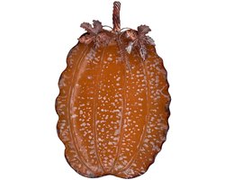Clayre & Eef Decoratie schaal Oranje Metaal Pompoen
