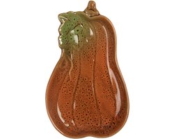 Clayre & Eef Decoratie schaal Pompoen 17x10x2 cm Oranje Keramiek