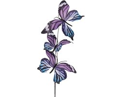 Clayre & Eef Decoratie Tak Vlinder 10x10x65 cm Paars Textiel