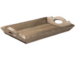 Clayre & Eef Decoratief Dienblad 42*25*7 cm Bruin Hout Rechthoek Serveerschaal