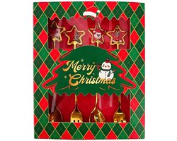 Clayre & Eef Dessert Bestek SET 4 Goudkleurig Metaal Kerst