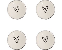 Clayre & Eef Deurknop Set van 4 Ø 4 cm Beige Keramiek Hart