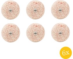 Clayre & Eef Deurknop set van 6 stuks Ø 4 cm Rood Keramiek Meubelknop