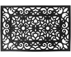 Clayre & Eef Deurmat 60x40 cm Zwart Rubber