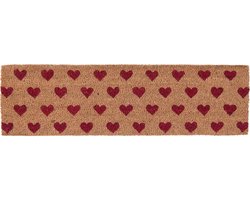 Clayre & Eef Deurmat 75x22 cm Rood Kokosvezel Rubber Rechthoek Hart Kokosmat