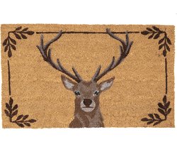Clayre & Eef Deurmat 75x45 cm Bruin Kokos Hert